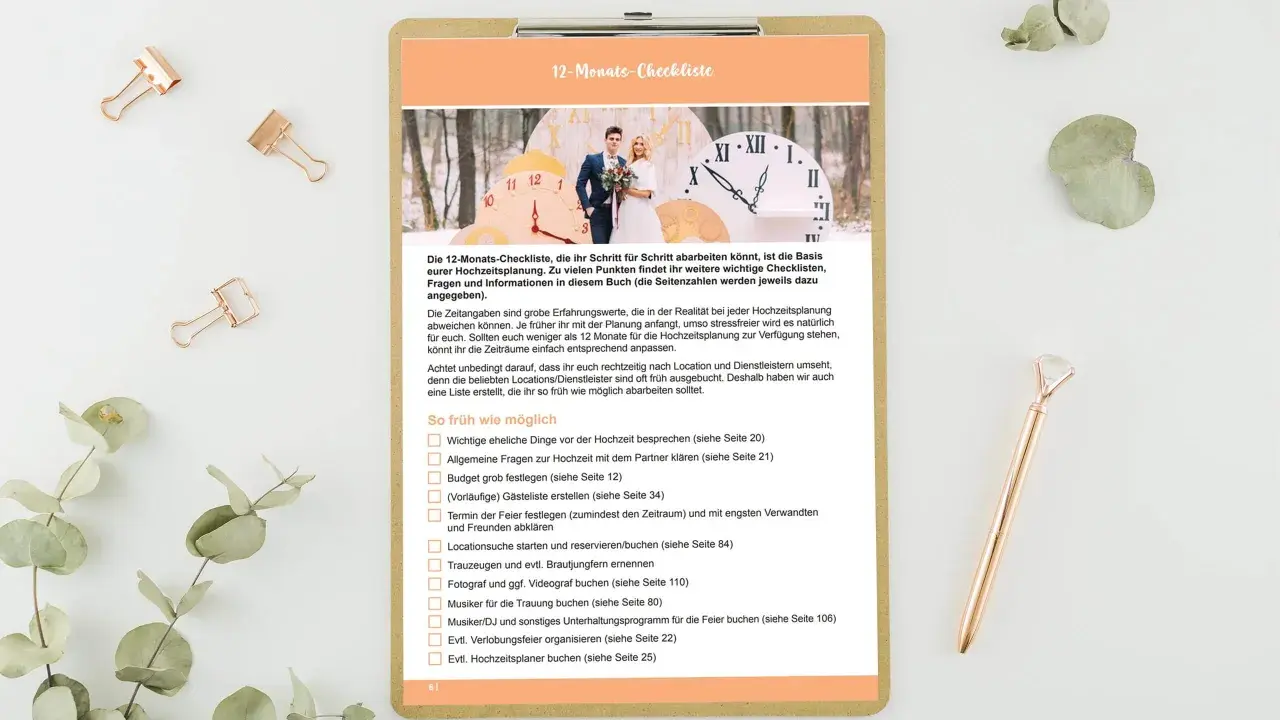Hochzeits-Checkliste mit vielen Tipps. Kostenlose druckvorlagen hochzeit kostenlos helfen bei der Planung.