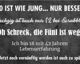Lustiger Spruch zum 60. Geburtstag: "60 ist wie jung... nur besser. Jetzt noch vernünftig werden ist auch zu spät." Ein humorvolles "Danke sagen" für die Glückwünsche!