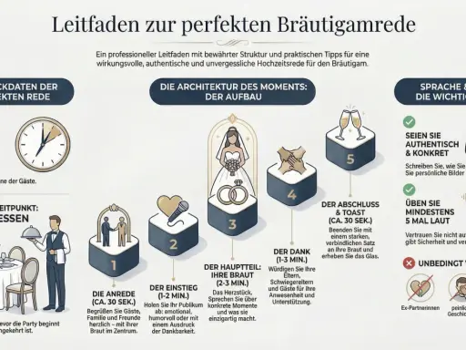 Leitfaden für die perfekte Bräutigamrede: Struktur, Tipps & Aufbau. Fokus auf die Braut, Dankbarkeit und authentische Momente.